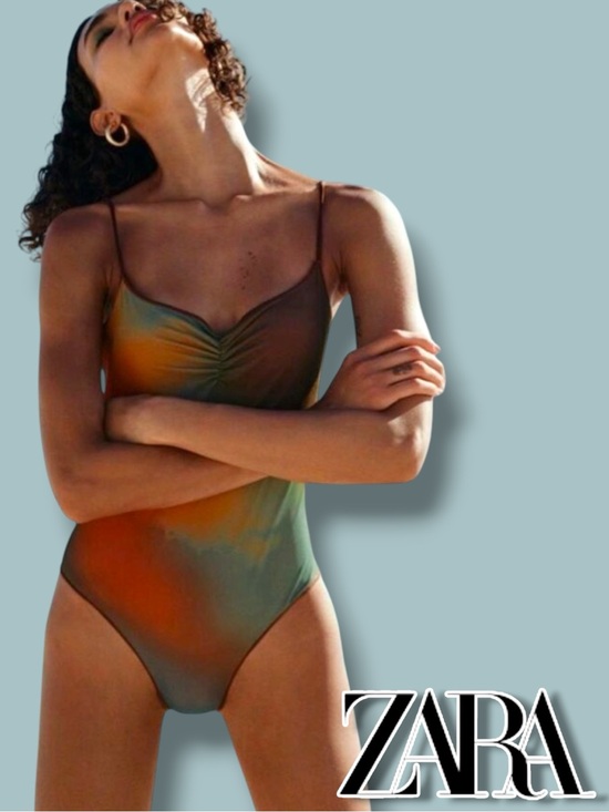 Zara Other - ZARA Printed Tulle Multicolored One Piece Swimsuit. Size Medium